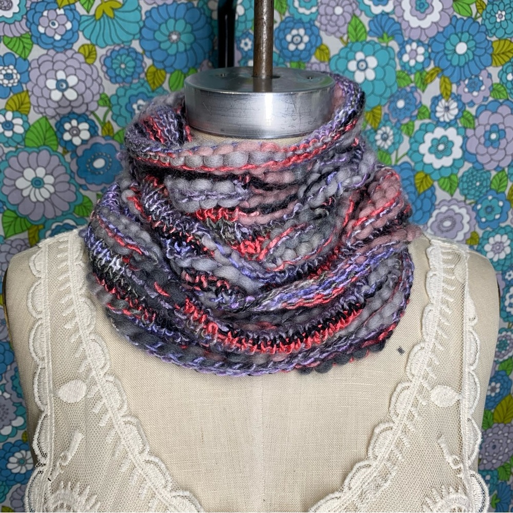 Handknit Textured Infinity Scarf - Picture 2 of 3